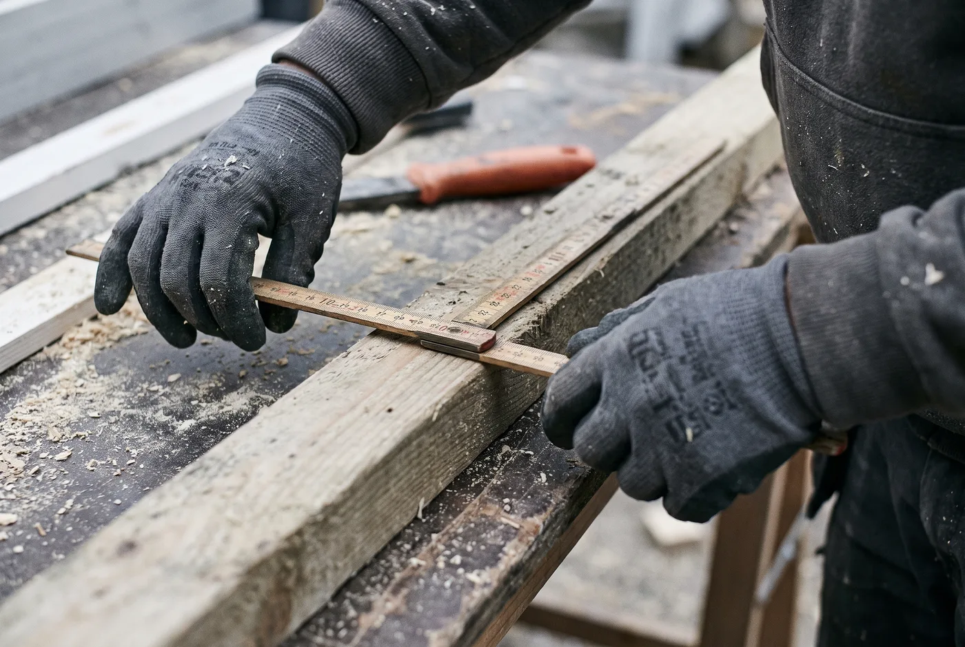 Illustration : atelier avec outillage et matériaux rangés avant départ sur chantier